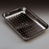 Rectangular grease drain pan with perforated plate