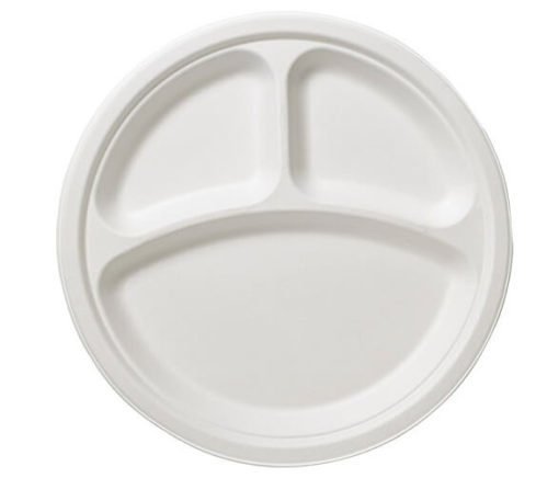 Three-compartment disposable plates