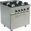 A gas stove with a gas oven is built