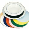 Multicolored coasters under the plates