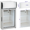 Šaldytuvo FS80CP reklaminiam apipavidalinimui tinkamų paviršiaus plokštumos
