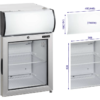 Šaldytuvo FS60CP reklaminiam apipavidalinimui tinkamų paviršiaus plokštumos