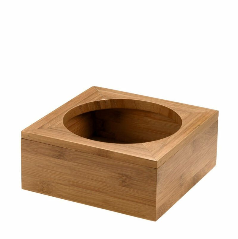Bamboo stand with a 16cm hole in the lid