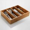 Bamboo boxes with partitions, 29x24x6cm
