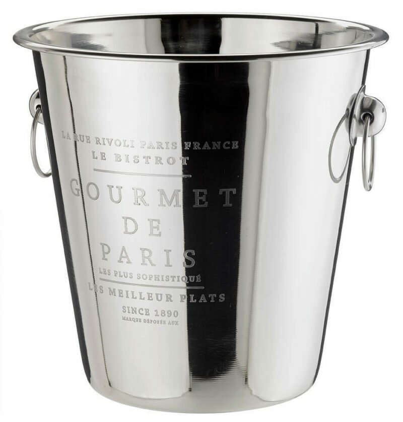 Stainless steel decorated buckets for wine P1005