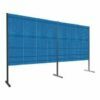 Anthracite colored frames with 1,5m blue perforated walls