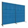 Anthracite colored frames with 2m blue perforated walls
