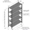 Dimensions of Metalsistem storage racks