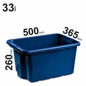 33l mėlynos plastikinės dėžės NORDIC 500x365x260mm 74000600