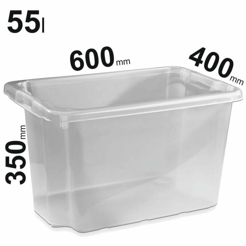 55l Transparent plastic boxes NORDIC 600x400x350mm 75500501