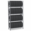 Tire racks with four shelves