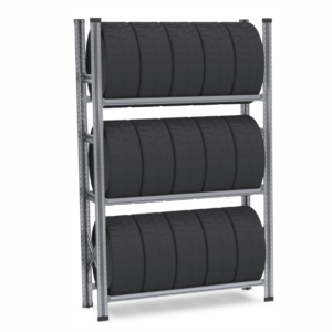Three-shelf racks for tires