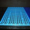 Blue perforated plastic covers
