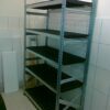 Galvanized steel racks with perforated plastic shelves