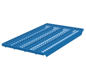 Perforated plastic shelf cover, blue
