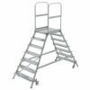 2x7-step double-sided sliding riser with ribbed aluminum steps
