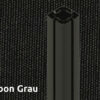 Capot 166 Carbon grau, cadre Noir RAL9005