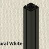 167 Natural White kapuce, melns RAL9005 rāmis