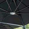 Integrated LED lighting in the center of the umbrella hood