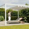 Aluminum gazebos from the sun and rain CABANA with a sliding roof are built