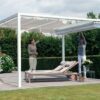Aluminum gazebos from the sun and rain CABANA with a sliding roof are built
