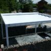 Izbūvētas alumīnija lapenes no saules un lietus CABANA ar bīdāmo jumtu