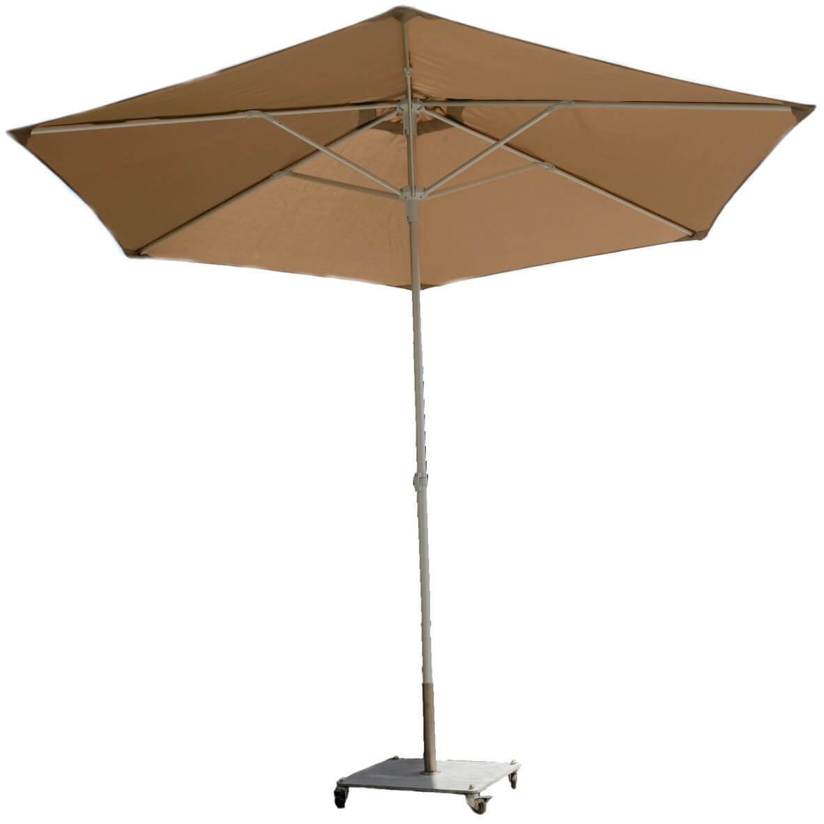 Sun umbrellas with a central stand
