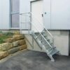 Side aluminum stairs