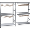 Two-level racks for clothes 1982x500mm with centrally mounted hangers