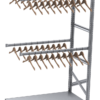 Two-level racks for clothes 1982x600mm with double-sided hangers, plug-in module
