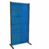 Anthracite colored frames with 2m blue perforated walls for hanging boxes