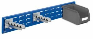 Mėlynos spalvos metalinės sienelės dėžutėms bei įvairiems laikikliams tvirtinti, 920x140mm