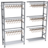 Three-level racks for clothes 2510x400mm are placed against the wall