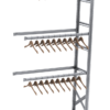 Three-level racks for clothes, 2510x400mm, can be connected to the wall