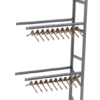 Three-level racks for clothes, 3039x400mm, can be connected to the wall