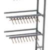 Three-level racks for clothes 2510x500mm with centrally mounted hanger, plug-in module