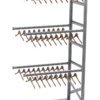 Three-level racks for clothes 2510x600mm with double-sided hangers, plug-in module