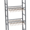 Three-level racks for clothes 3039x600mm with double-sided hangers, base module