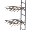 Three-level racks for clothes 3039x600mm with double-sided hangers, plug-in module