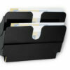 Horizontaler Broschürenhalter mit 2 Fächern Flexiplus A4, schwarze Farbe