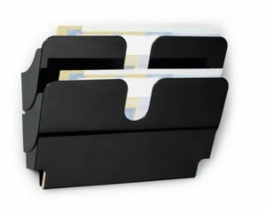 2-pocket horizontal booklet holders Flexiplus A4, black color