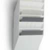 Horizontaler Broschürenhalter mit 6 Fächern zum Aufhängen, A4, weiß