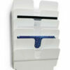 6 kišenėlių horizontalūs bukletų laikikliai Flexiplus 6 A4, baltos spalvos