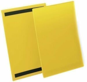 Magnetiniai vokeliai info kortelėms A4 210x297mm, geltoni