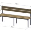 1,5m long benches with support