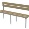 1,5m long benches with support and adjustable height legs