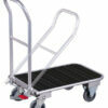 Aliuminio vežimėliai nulenkiama rankena, guma dengta platforma