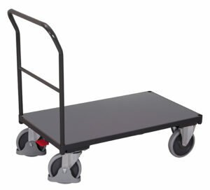 Antracito spalvos platforminiai sandėliavimo vežimėliai