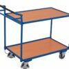 Trolleys with two shelves with hand brake