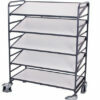 Electrically conductive ESD trolleys with five adjustable shelves